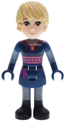 Kristoff - Dark Blue Tunic, Black Boots and Sand Blue Sleeves, Medium Nougat Smile