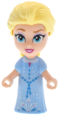 Elsa - Micro Doll, Bright Light Blue Dress with Beaded Belt, Open Mouth Smile