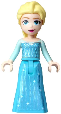 Elsa - Medium Azure Dress, Medium Blue Long Narrow Glitter Cape, Smirk Narrow