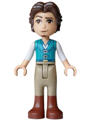 Flynn Rider (Medium Tan) - Mini Doll, Dark Turquoise Vest, Thin Hinge