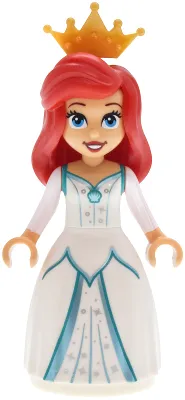 Ariel - Human, Medium Tan, White Dress, Pearl Gold Tiara