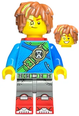 Mateo - Dark Azure Robe, Red Backpack