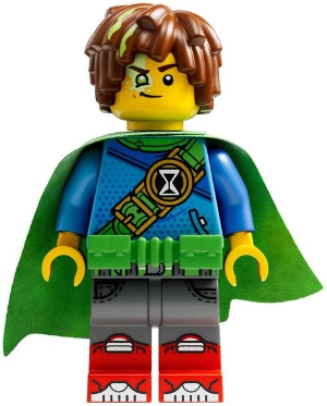 Mateo - Dark Azure Robe, Bright Green Utility Belt and Cape