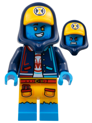 Logan - Minifigure, Dark Blue Jacket, Bright Light Orange Cap