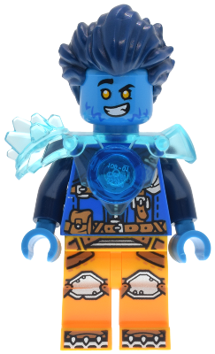 Logan - Trans-Light Blue Shoulder Armor, Bright Light Orange Legs and Dark Blue Round Tile