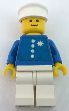 Coast Guard Captain  - White Hat, Torso Sticker with 4 Buttons and Badge