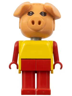 Fabuland Pig - Patricia Piglet (Pat), Red Legs, Yellow Top