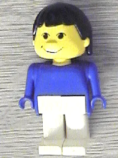 Basic Figure Human Girl Blue, White Legs, Black Hair