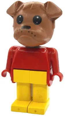 Fabuland Bulldog - Barty Bulldog (Fire Chief), Brown Head, Yellow Legs