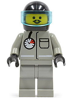 Fire - Air Gauge and Pocket, Light Gray Legs, Moustache, Black Helmet, Trans-Light Blue Visor