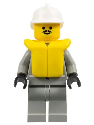 Fire - Air Gauge and Pocket, Light Gray Legs, White Fire Helmet, Life Jacket