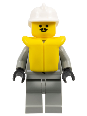 Fire - Air Gauge and Pocket, Light Gray Legs, White Fire Helmet, Life Jacket