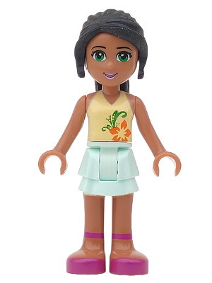 Friends Nicole - Light Aqua Layered Skirt, Bright Light Yellow Top