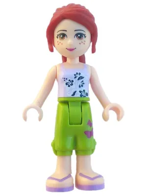 Friends Mia - Lime Cropped Trousers, Lavender Top