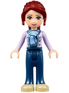 Friends Mia - Dark Blue Trousers, Medium Lavender Jacket with Scarf