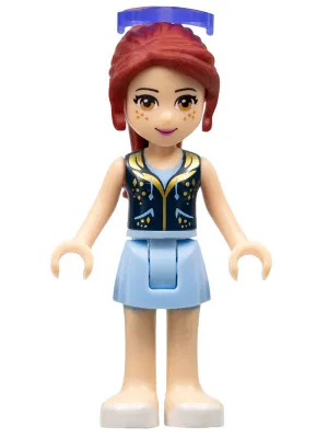 Friends Mia - Bright Light Blue Skirt, Dark Blue Vest Top, Sunglasses