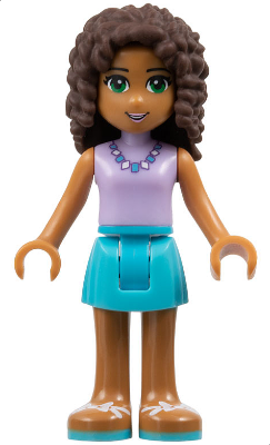 Friends Andrea - Medium Azure Skirt, Lavender Top