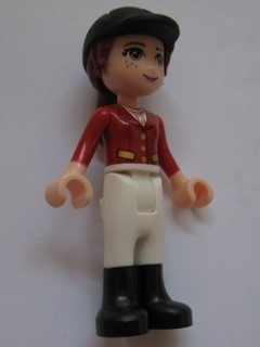 Friends Mia - White Riding Pants, Red Jacket, Black Riding Helmet