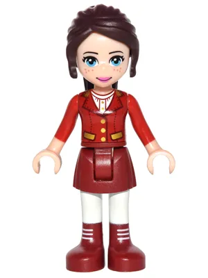 Friends Naomi (Light Nougat) - Red Jacket, Dark Red Skirt and Boots