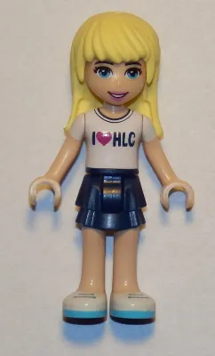 Friends Stephanie - Dark Blue Layered Skirt, White T-Shirt with 'I Heart HLC' Pattern