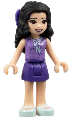Friends Emma - Dark Purple Skirt, Medium Lavender Top, Light Aqua Shoes, Dark Purple Bow