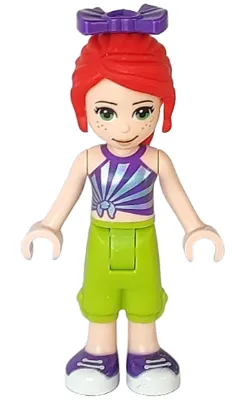 Friends Mia - Lime Cropped Trousers, Striped Top, Bow