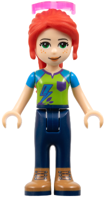 Friends Mia - Dark Blue Trousers, Lime Top, Red Hair, Sunglasses