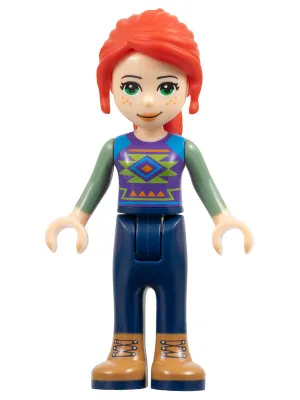 Friends Mia - Dark Blue Trousers, Patterned Top