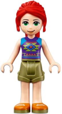 Friends Mia - Olive Green Shorts, Dark Purple Top with Diamonds and Triangles