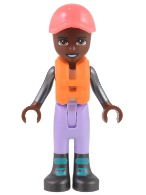 Friends Elijah - Lavender Sailing Outfit, Coral Cap, Orange Life Jacket