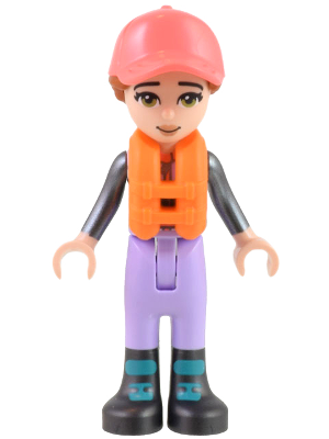 Friends Capt. Maxine - Lavender Sailing Outfit, Coral Cap, Orange Life Jacket