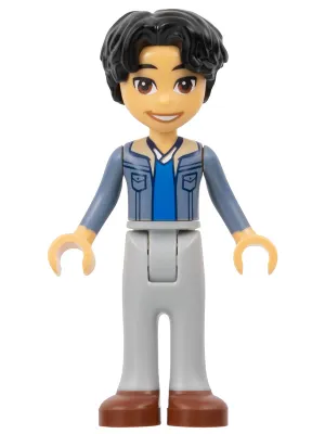 Friends Niko - Sand Blue Jacket, Light Bluish Gray Trousers, Reddish Brown Shoes