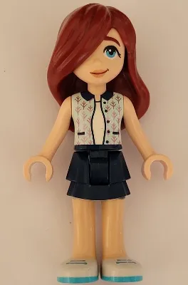 Friends Paisley - Light Aqua Vest, Dark Blue Skirt Layered, White Shoes, Medium Azure Soles and Laces