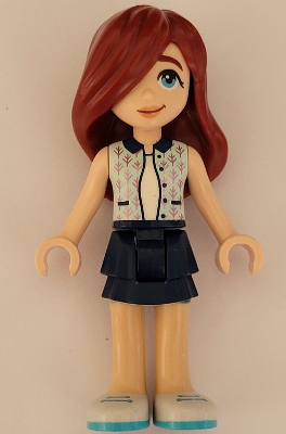 Friends Paisley - Light Aqua Vest, Dark Blue Skirt Layered, White Shoes, Medium Azure Soles and Laces