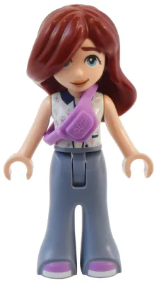 Friends Paisley - Light Aqua Vest, Sand Blue Trousers Bell-Bottoms, Medium Lavender Shoes, Belt Bag