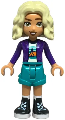 Friends Nova - Dark Purple Hoodie, White Shirt with Tent, Dark Turquoise Shorts, Black Boots