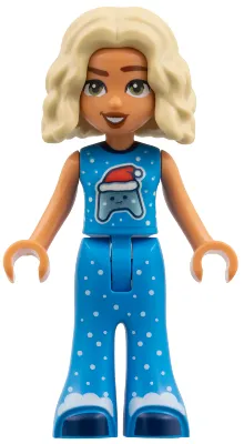 Friends Nova - Dark Azure Outfit with Falling Snow and Game Controller in Santa Hat