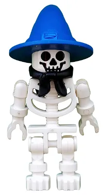 Skeleton with Standard Skull, Blue Wizard / Witch Hat and Black Bandana (Boney)