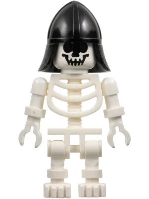 Skeleton with Standard Skull, Black Neck Protector Helmet