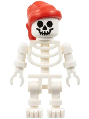 Skeleton - Standard Skull, Floppy Arms, Red Bandana with Single Tail in Back