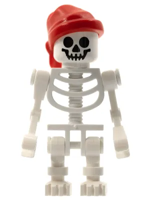 Skeleton, Fantasy Era Torso with Standard Skull, Mechanical Arms, Red Bandana with Single Tail in Back