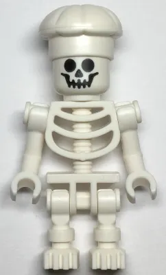 Skeleton - Standard Skull, Bent Arms Vertical Grip, White Chef Toque