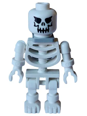 Skeleton - Evil Skull, Floppy Arms, Light Bluish Gray Neck Bracket