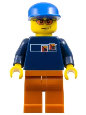 Street Hockey Player, Dark Blue Torso, Dark Orange Legs