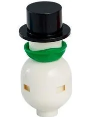 Snowman - Black Top Hat, Green Ninja Face Scarf