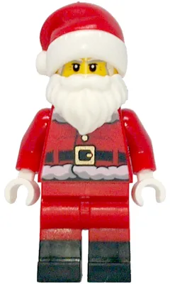 Santa - Fur Lined Jacket with Candy Cane on Back, Red Legs with Black Boots, Santa Hat with Molded Red Top