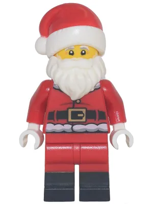 Santa - Fur Lined Jacket with 2 Wrinkles on Back, Red Legs with Black Boots, Santa Hat (Undetermined Type)