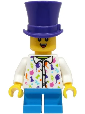 Boy - White Shirt, Dark Azure Short Legs, Dark Purple Top Hat