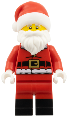 Santa - Fur Lined Jacket with 2 Black Creases on Back, Red Legs with Black Boots, Santa Hat with Molded Red Top