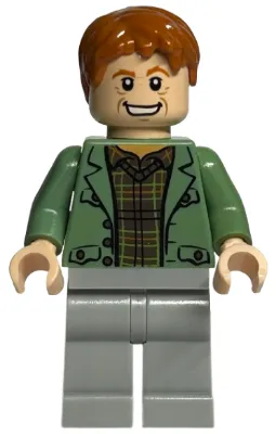 Arthur Weasley - Sand Green Open Jacket, Light Bluish Gray Legs